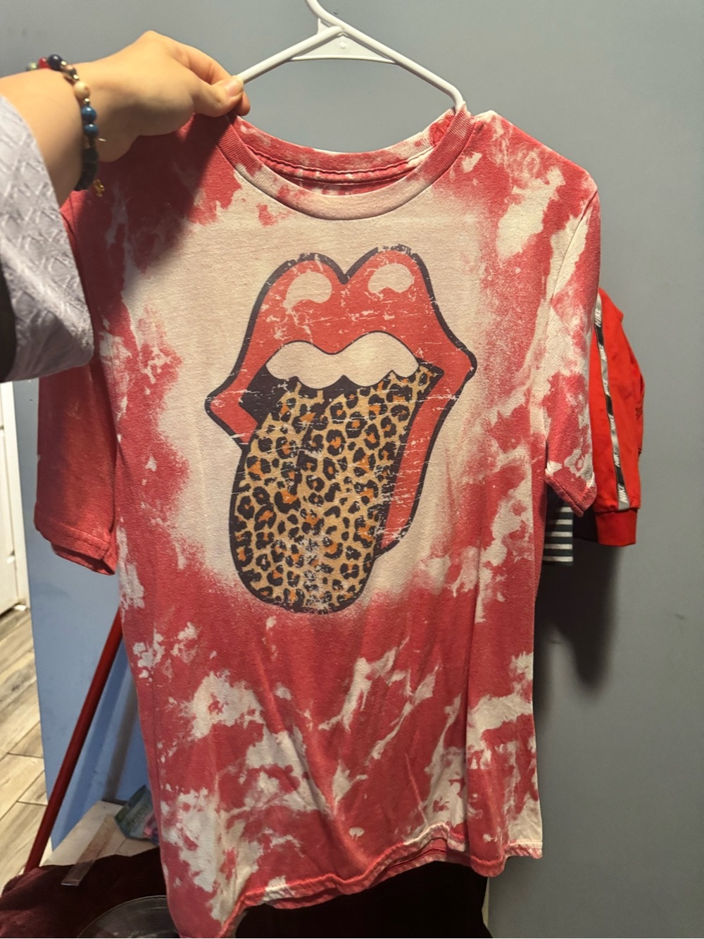 Cute tie dye top with tongue out
